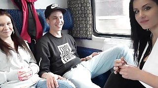 Foursome Sex in Public TRAIN